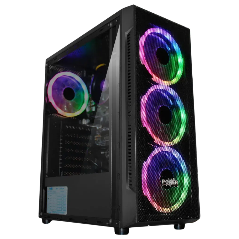 CAJA ATX POWER GROUP CL-X18 / VIDRIO TEMPLADO / 4 COOLER / CONTROL RGB / NEGRO