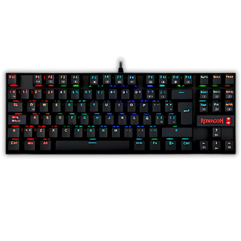 TECLADO GAMER REDRAGON KUMARA SWITCH ROJO K552RGB-1R-SP EN ESPAÑOL NEGRO