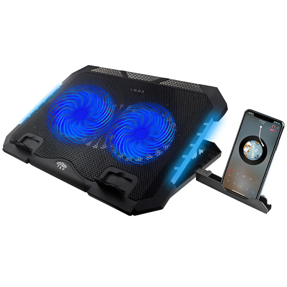 BASE REFRIGERANTE S900 CON 2 VENTILADORES RGB NEGRO