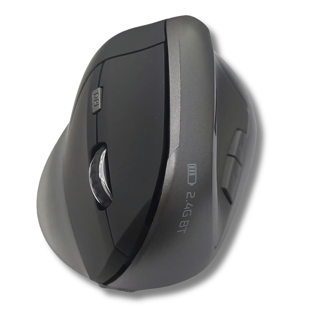 MOUSE ERGONOMICO RECARGABLE MIJR-023 GRIS NEGRO