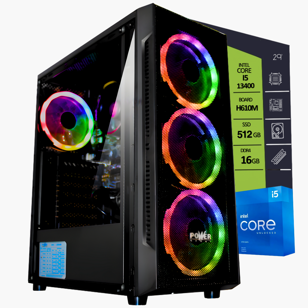 CPU INTEL CORE I5 13400 / BOARD H610M-K / SSD M.2 512GB / RAM DDR4 16GB