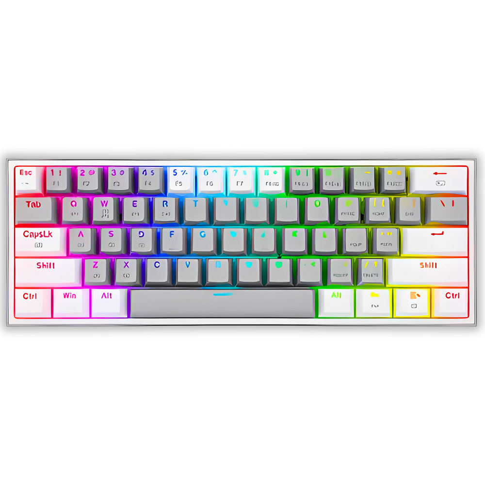 TECLADO REDRAGON FIZZ PRO K616-RGB GRIS-BLANCO SWITCH ROJO EN ESPAÑOL