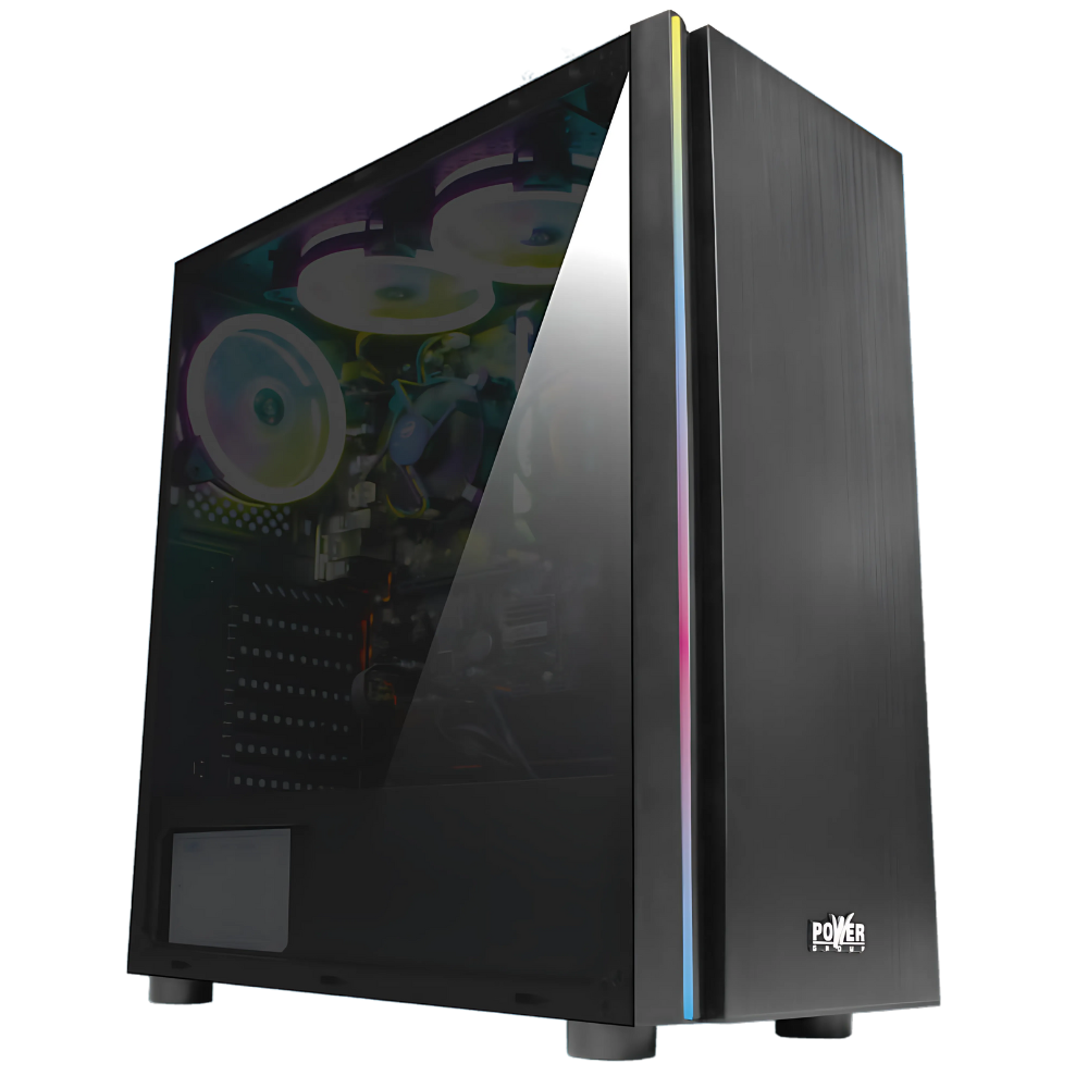 KIT CAJA ATX POWER GROUP CL-L12 + FUENTE DE PODER / NEGRO