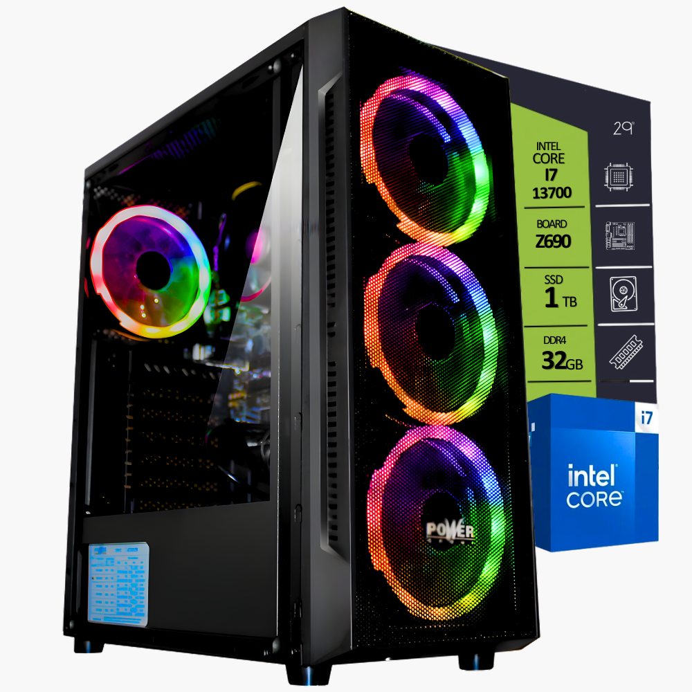 CPU INTEL CORE I7 13700 / BOARD Z690 / SSD M.2 PCIE 1000GB / RAM DDR4 32GB