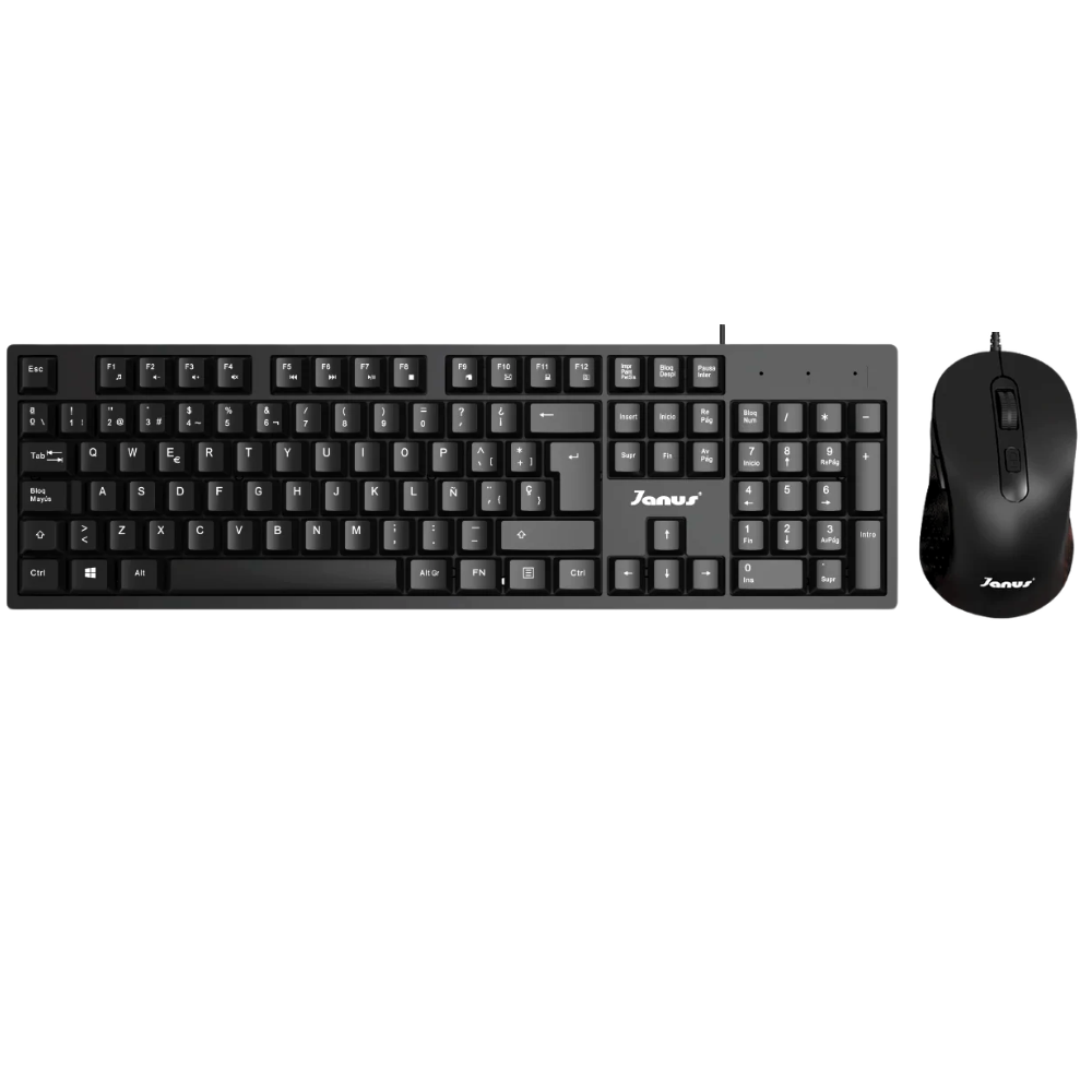 COMBO TECLADO Y MOUSE JANUS USB OFFICE BLACK
