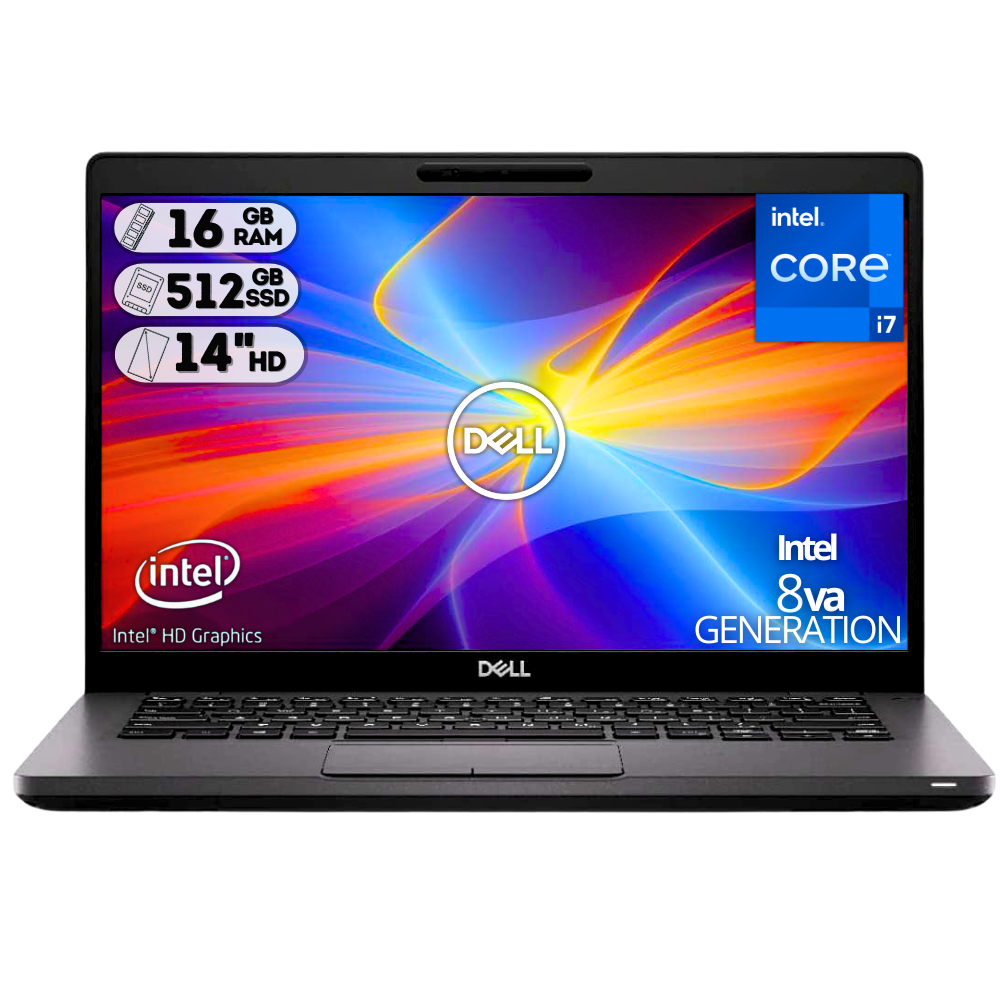 PORTATIL DELL LATITUDE 5400 INTEL CORE I7- 8665U / SSD 512GB/ DDR4 16GB / 14 HD / NEGRO /REFURBISHED