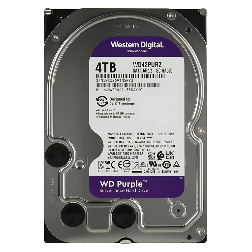 DISCO DURO PC 4000GB WESTERN DIGITAL WD40PURZ PURPURA