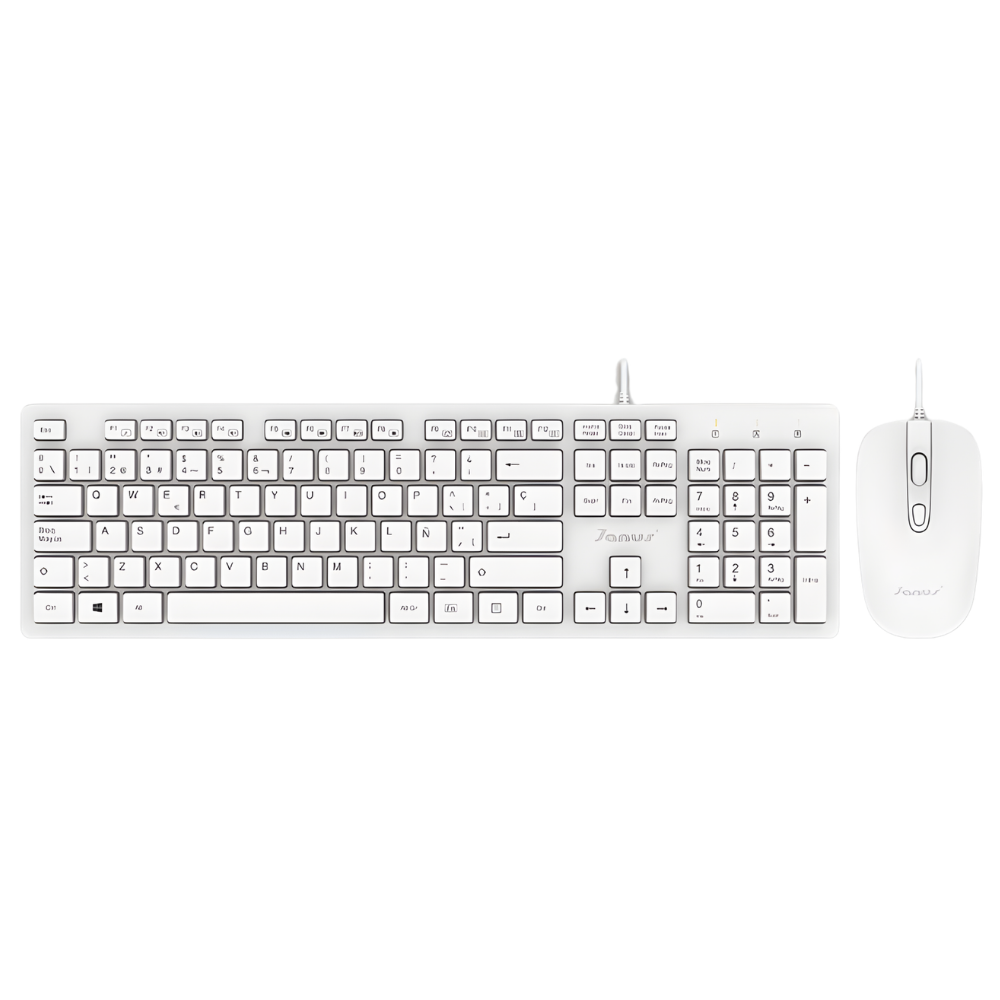 COMBO TECLADO Y MOUSE JANUS USB KY-K841+KY-M582 BLANCO