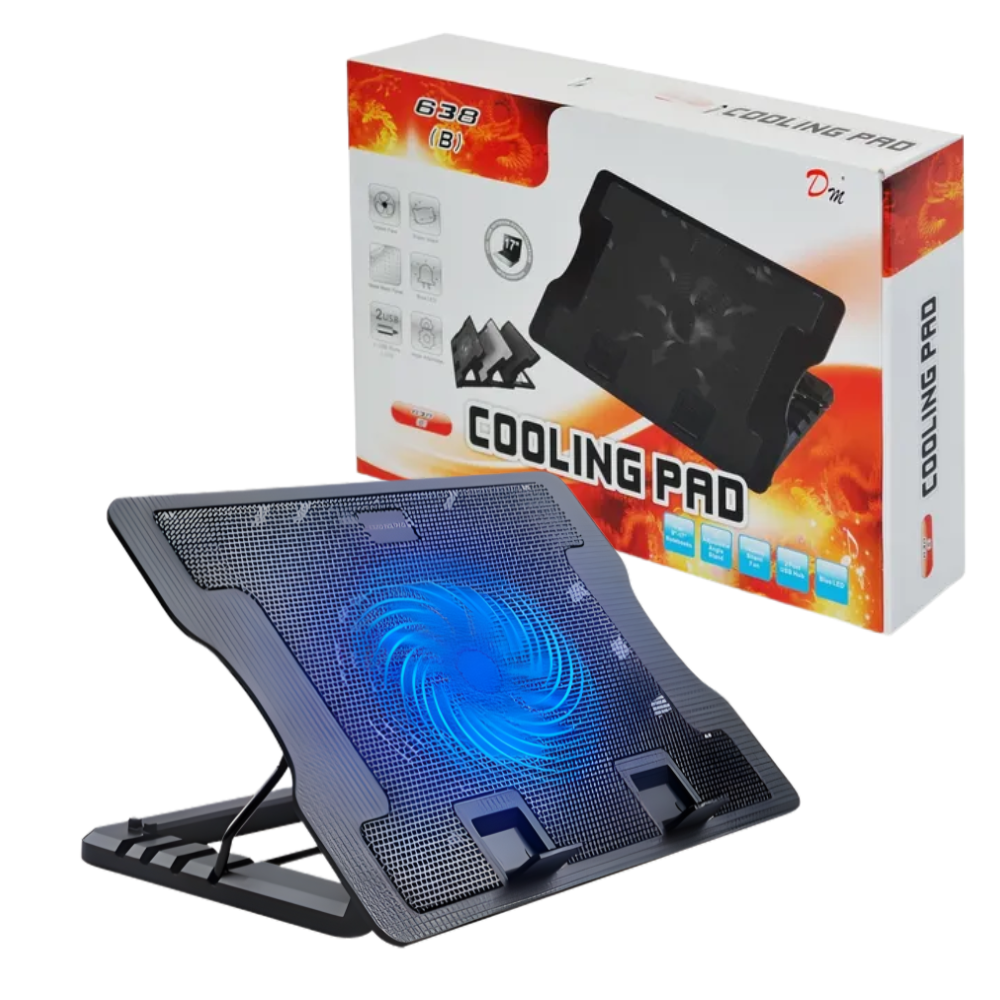 BASE REFRIGERANTE RECLINABLE COOLING PAD 638B 1 VENTILADOR NEGRO