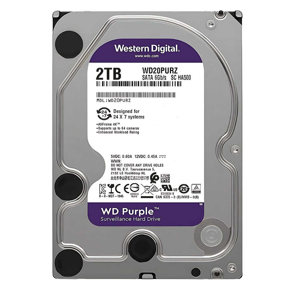 DISCO DURO PC 2000GB WESTERN DIGITAL PURPURA WD20PURZ