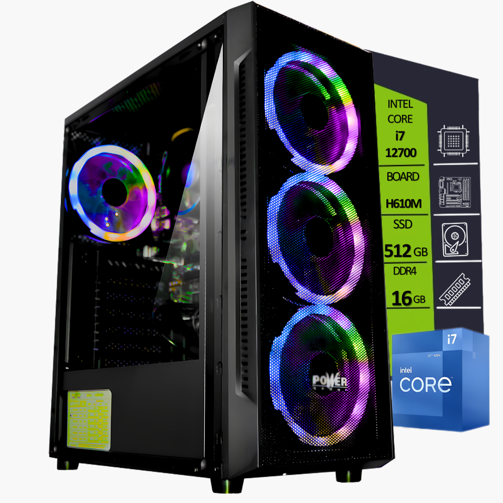 CPU INTEL CORE I7 14700 BOARD H610M-HDV RAM DDR4 16GB SSD M.2 512GB