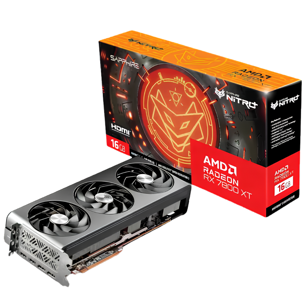 TARJETA DE VIDEO RADEON SAPPHIRE NITRO + RX 7800 XT GAMING OC DDR6 16GB 3 FANS