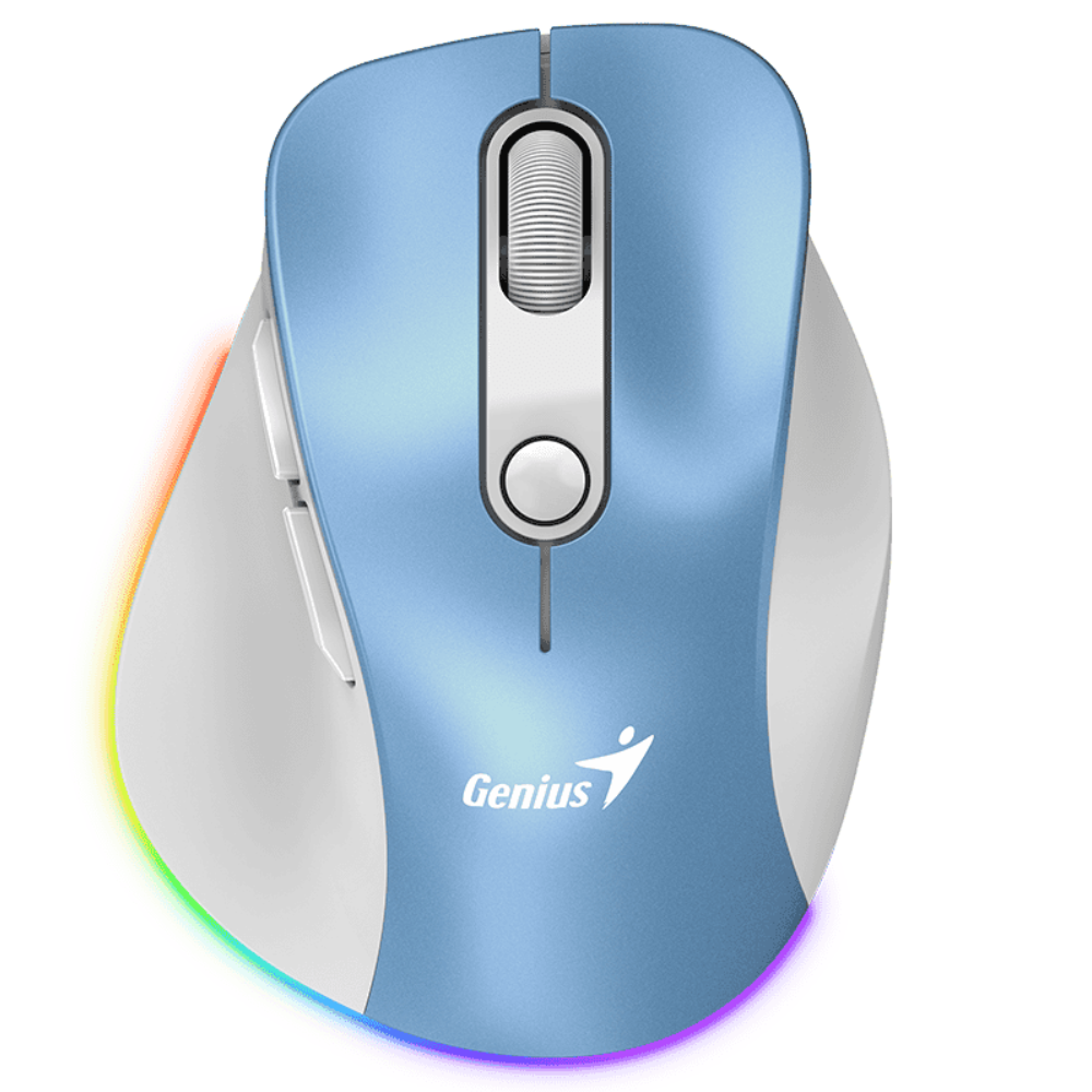 MOUSE ERGONOMICO GENIUS 9000S PRO INALAMBRICO AZUL CLARO