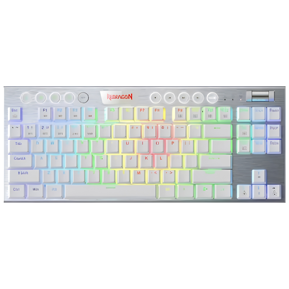 TECLADO GAMER REDRAGON HORUS TKL K622W-RGB BLANCO