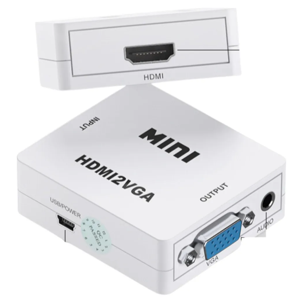 CONVERTIDOR HDMI A VGA CAJA BLANCA