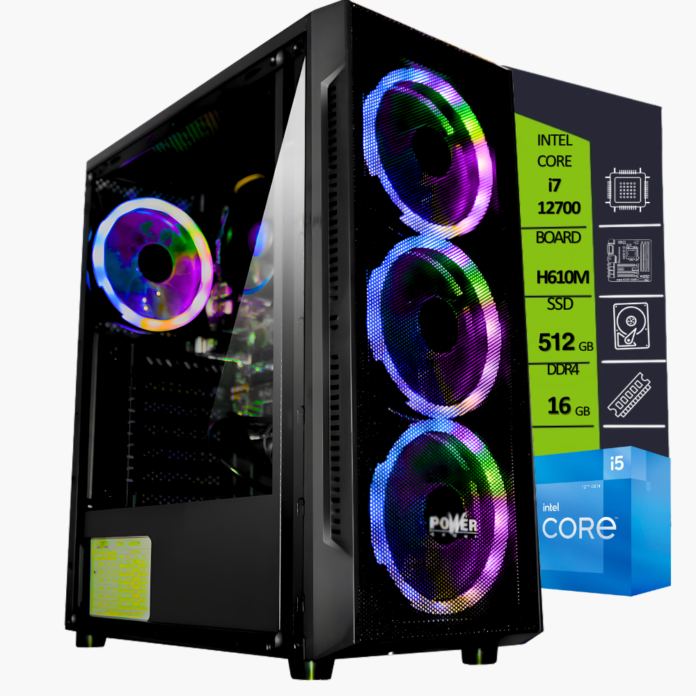 CPU CORE I7 12700 / BOARD H610M / SSD M.2 512GB / RAM DDR5 16GB