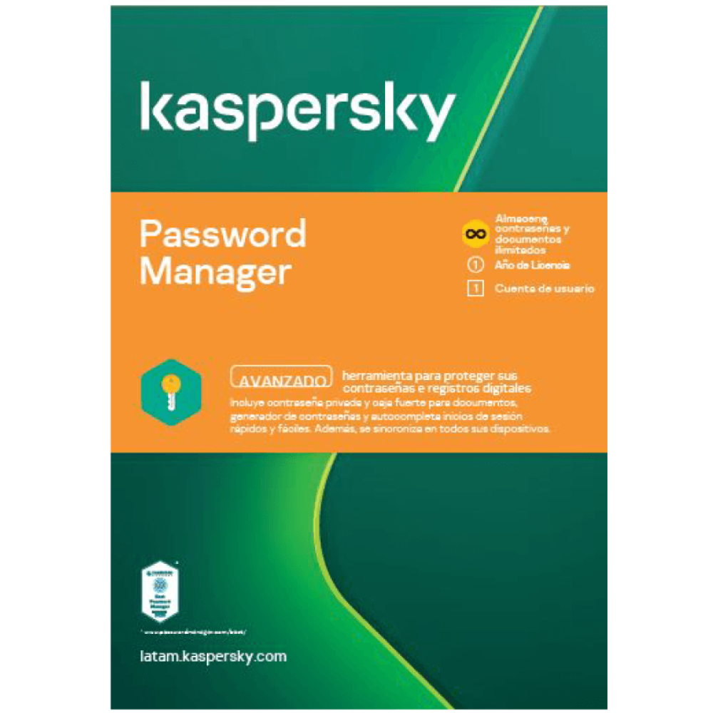ANTIVIRUS KASPERSKY CLOUD PASSWORD MANAGER/1USUARIO/1AÑO/BASE (KL1956DDAFS)