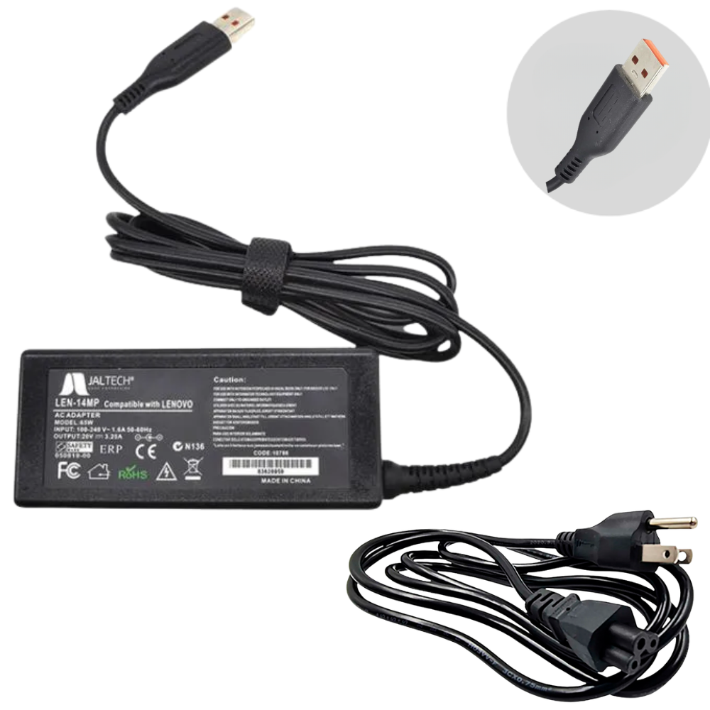 LEN14MP CARGADOR LENOVO YOGA JALTECH 20V 3.25A CUADRADO