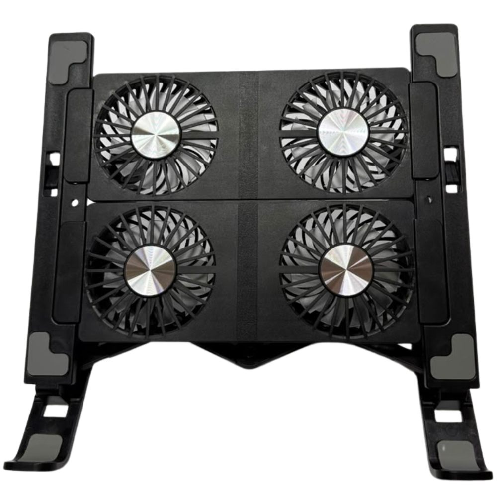 BASE REFRIGERANTE RECLINABLE X4 CON 4 VENTILADORES PLATICO NEGRO