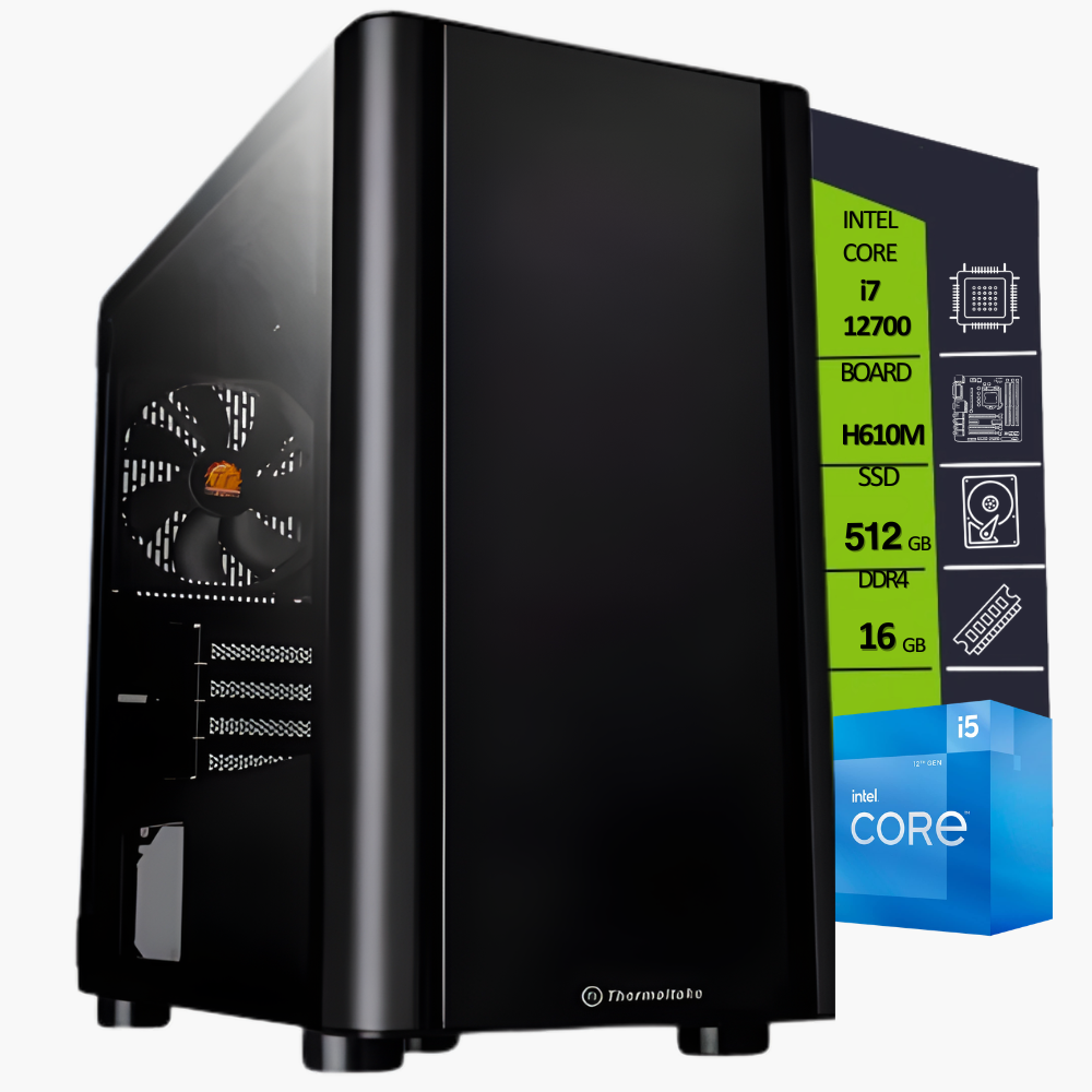 CPU CORE I7 12700 / BOARD H610M / SSD M.2 512GB / RAM DDR4 16GB