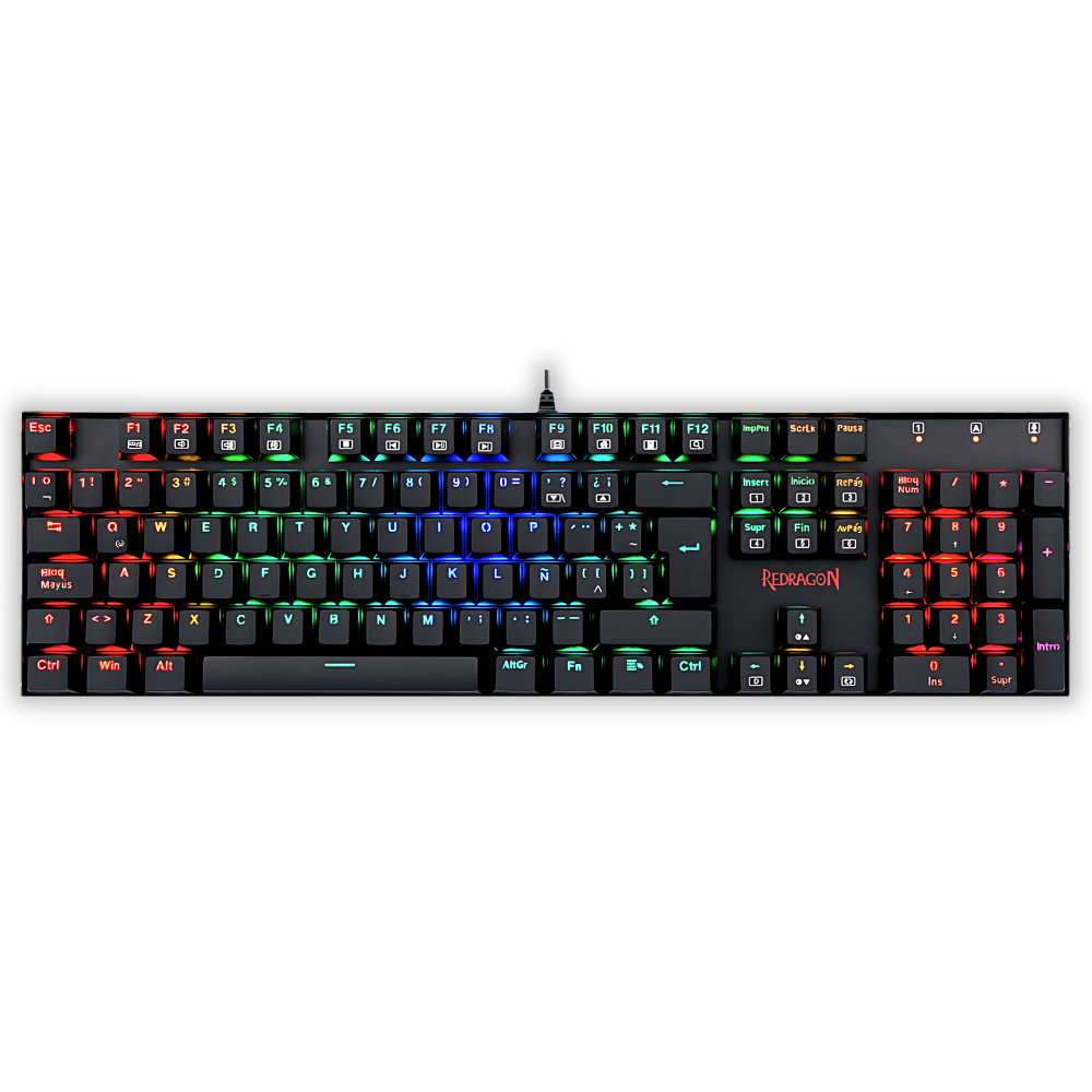 TECLADO GAMER REDRAGON MITRA K551 CON LUCES RGB SWITCH ROJO EN ESPAÑOL--NEGRO