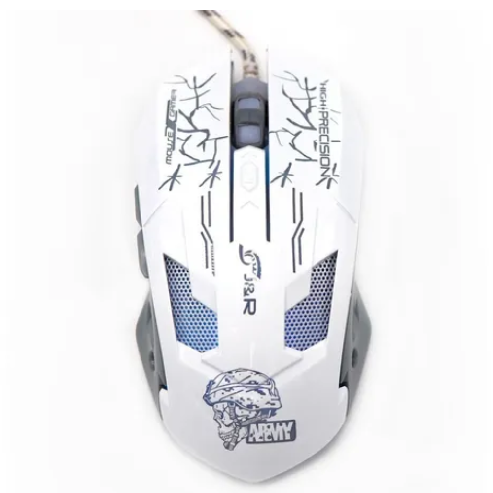MOUSE GAMER USB J&R MGJR-031 ARMY SHOOTER LED 7 COLORES