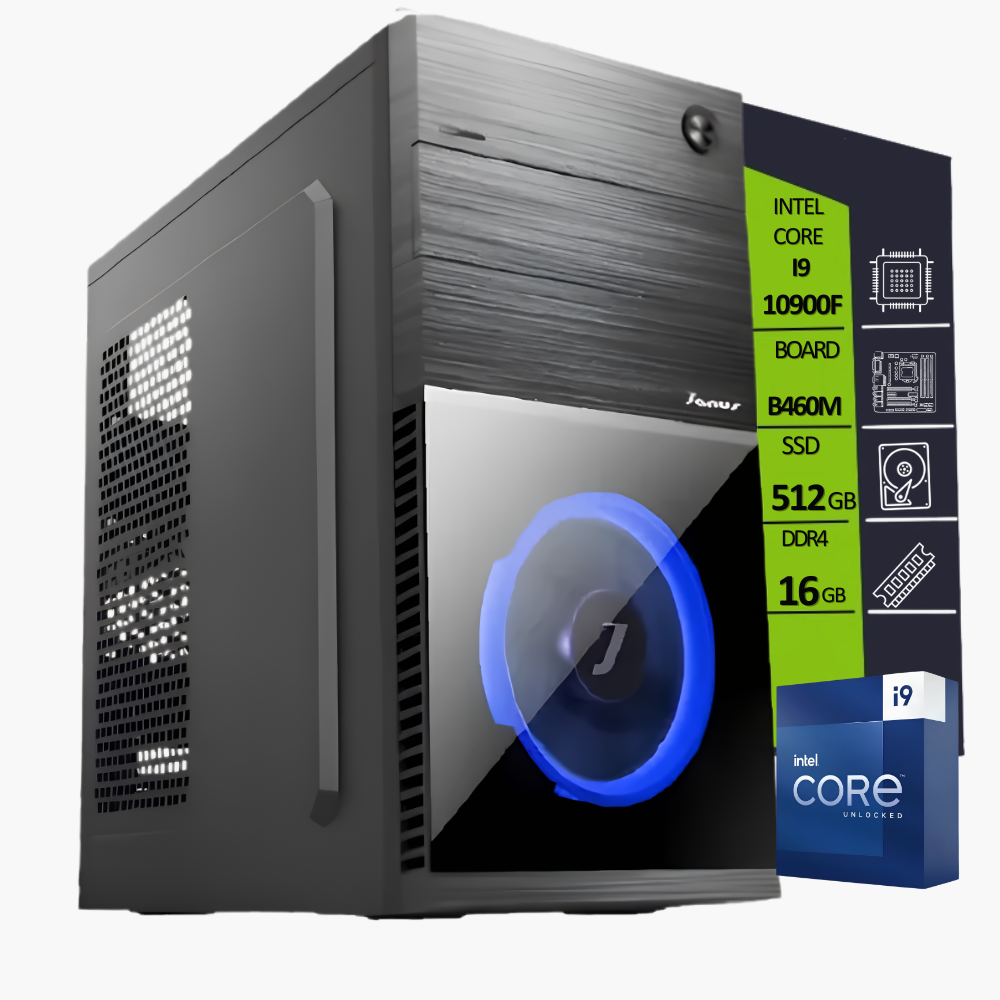 CPU INTEL CORE I9 10900F/ BOARD B460M / SSD 512GB / DDR4 16GB / T.V DG1 DDR4 4GB / CAJA RD855