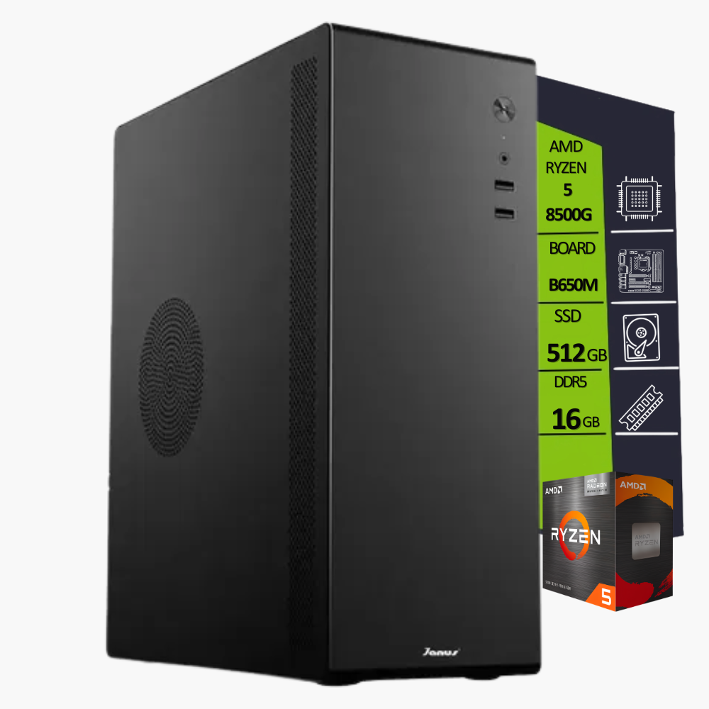 CPU AMD RYZEN 5 8500G / BOARD B650M-H / SSD PCIE 512GB / RAM DDR5 16GB/V200