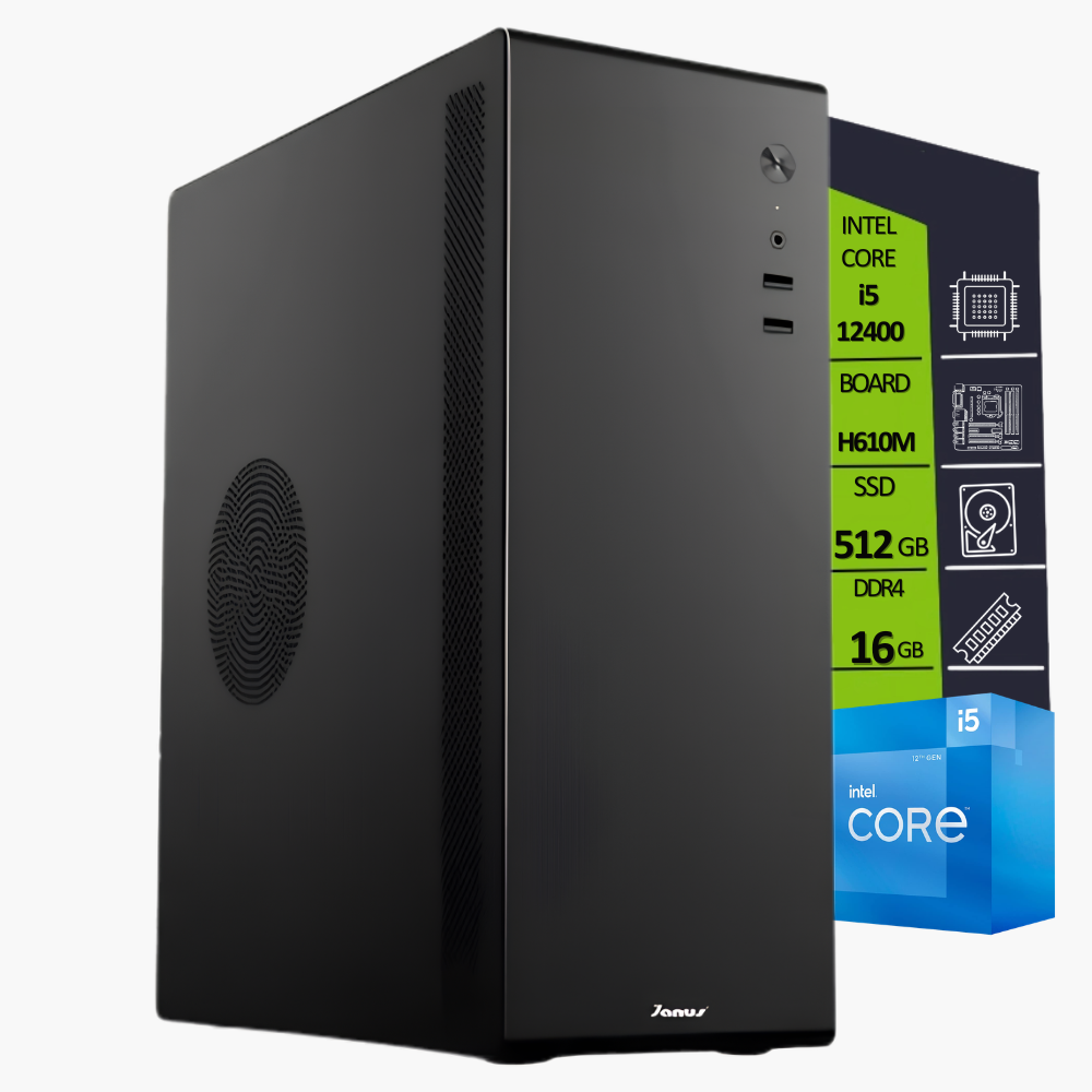 CPU INTEL CORE I5 12400 / BOARD H610M / SSD M.2 512GB / DDR4 16GB/V200