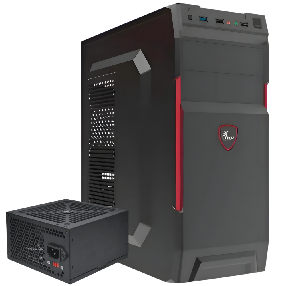 KIT CAJA ATX XTECH XTQ-214 COLOR NEGRO CON FUENTE 350W