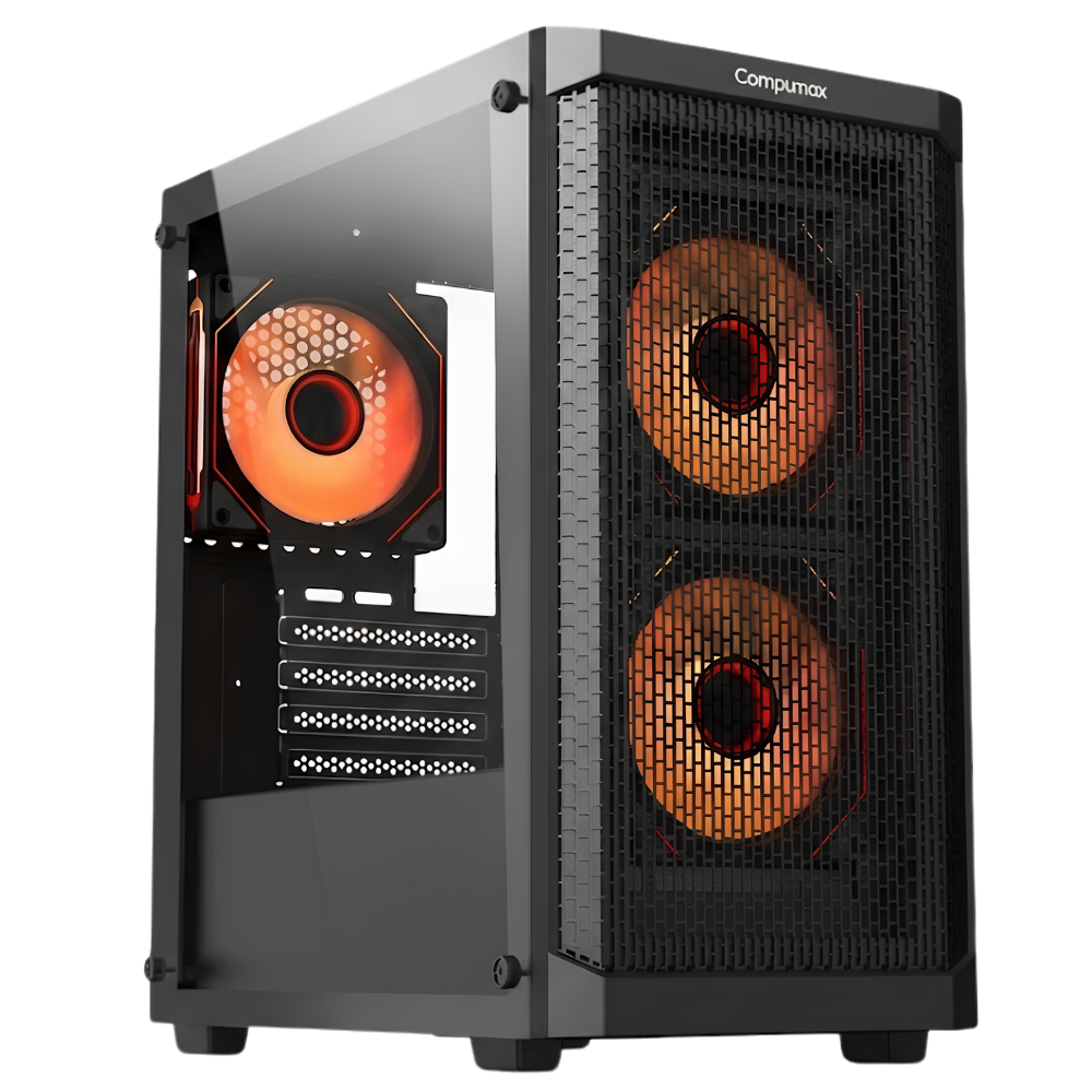 CAJA ATX HALCON SERIES TRINITY / 2 COOLER / VIDRIO TEMPLADO / NEGRO