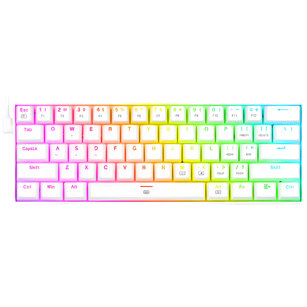 TECLADO REDRAGON DRAGONBORN K630W-RGB-SP BLANCO SWITCH ROJO EN ESPAÑOL