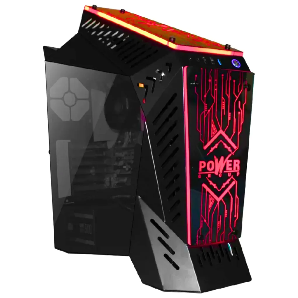 CAJA ATX POWER GROUP GAMING F913B LOGO / 2 VIDRIOS TEMPLADOS / NEGRO