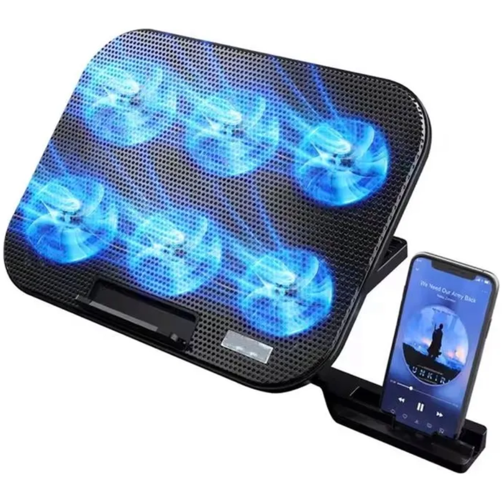 BASE REFRIGERANTE X6 - F3PLUS CON 6 VENTILADORES NEGRO