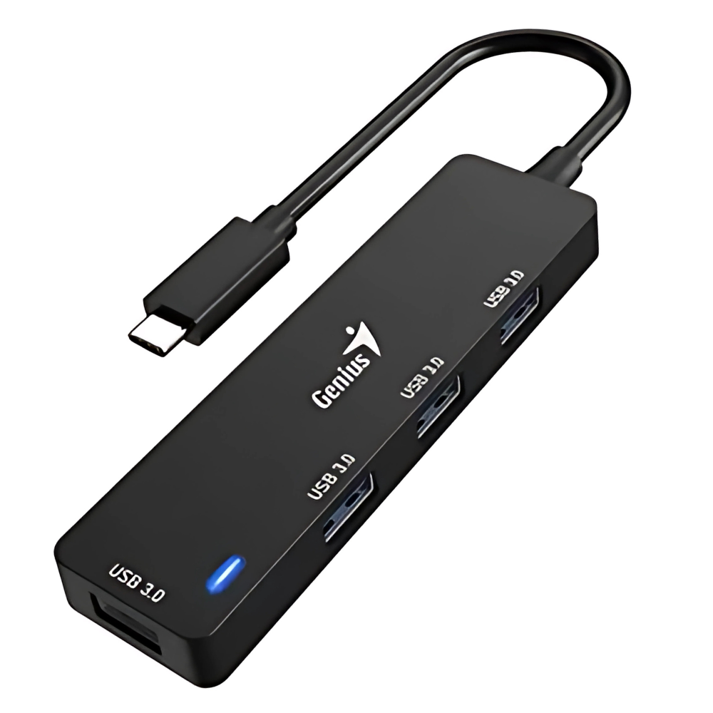HUB GENIUS 4 PUERTOS UH-400 3.0 USB NEGRO